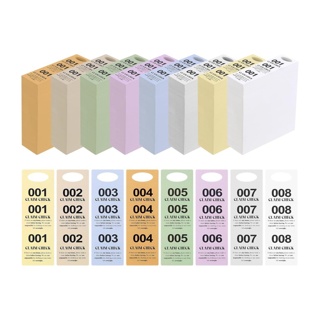 跨境爆款8种颜色流水号卡片外套检查票彩色纸外套房检查标签批发