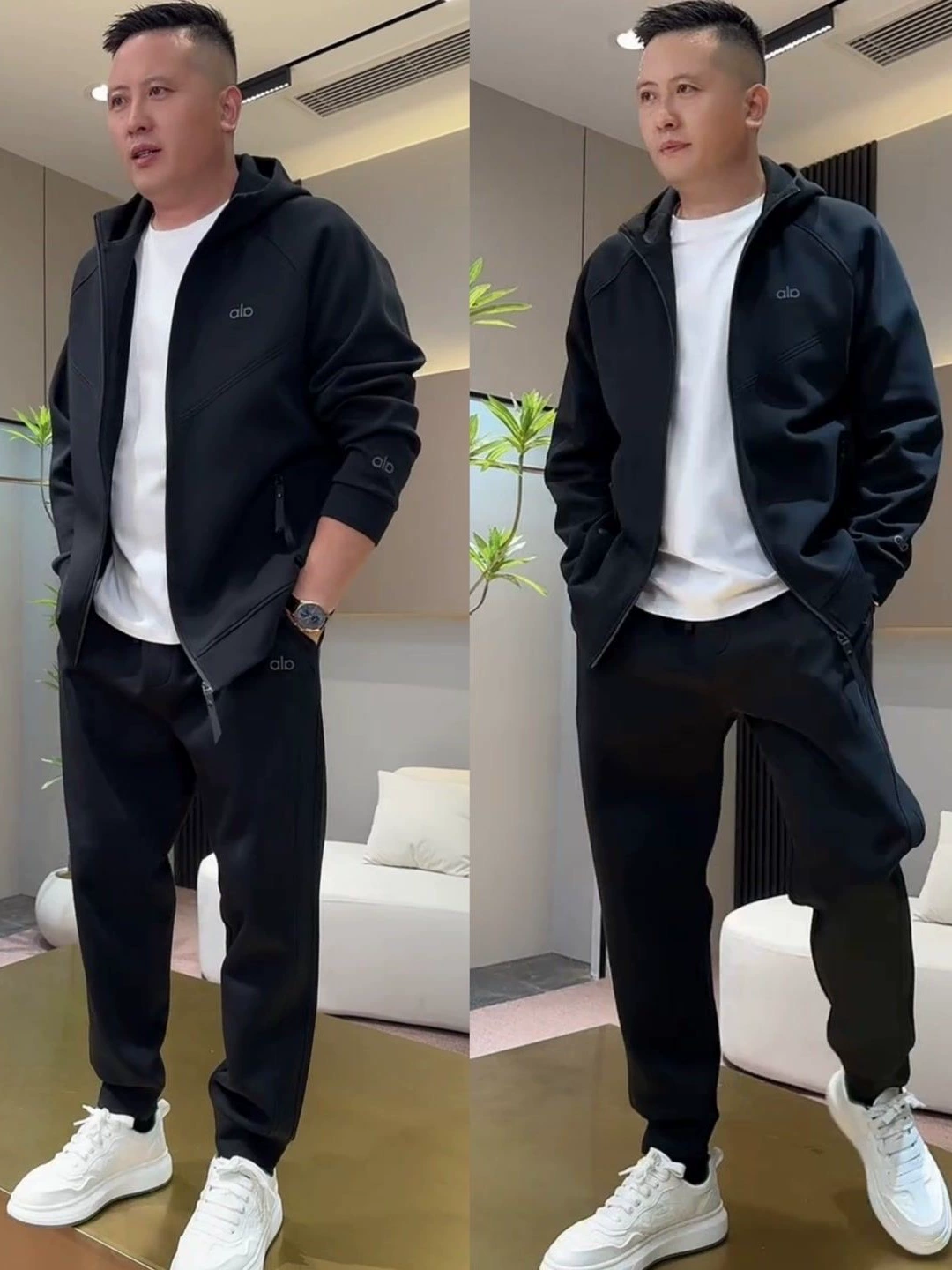 2025秋季新款男士休闲运动套装时尚潮流百搭卫衣卫裤两件套男装