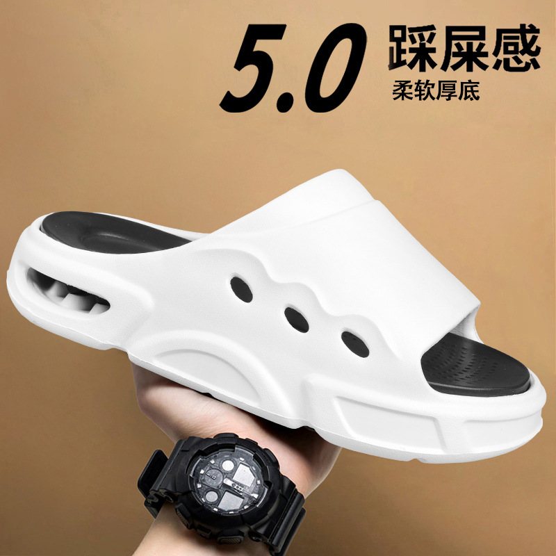 Chanclas de un solo estilo de verano para hombre, zapatillas de suela gruesa, suaves y cómodas, sandalias antideslizantes gruesas al aire libre, una pieza