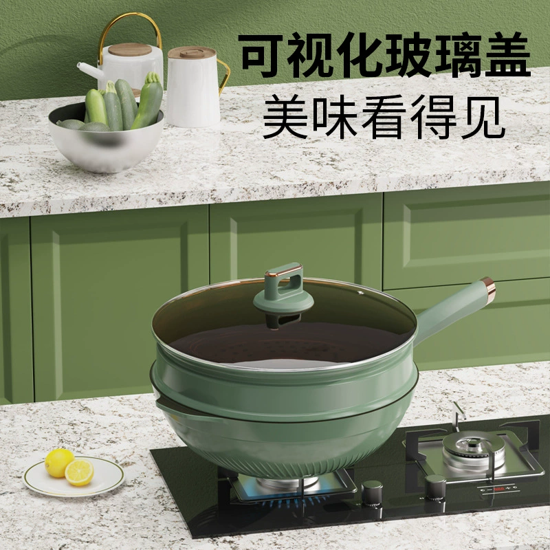 Оптовая Продажа с фабрики дрожит тот же титановый горшок, алюминиевый литой под давлением антипригарный ВОК, бытовая сковорода, газовая плита, индукционная плита, универсальная