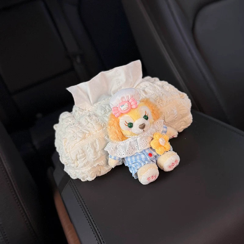 2026 New Cute Car Armrest Tissue Box, Practical and Stylish Interior Storage Box for Girls