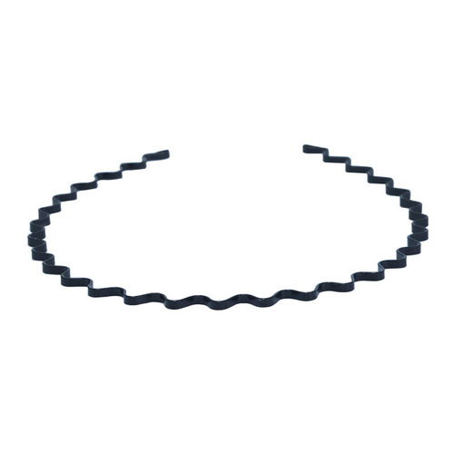 Simple internet celebrity style men's and women's style black metal wire hair hoop long tooth wavy headband female factory direct sale