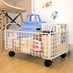 Storage Basket Box Pulley Storage Rack School Bag Book under the Table Bag Work Station Basket Placement Trolley Removable