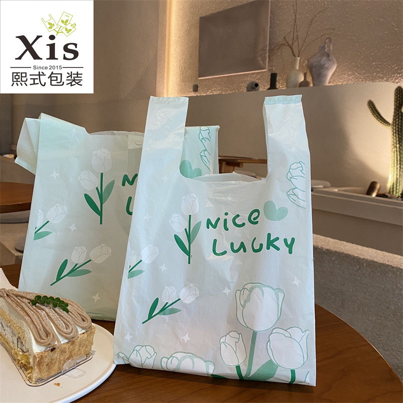 Bolso para llevar bolsa de compras de supermercado engrosada bolsa de plástico bolsa de embalaje de frutas Bolsa De postre para hornear bolsa conveniente