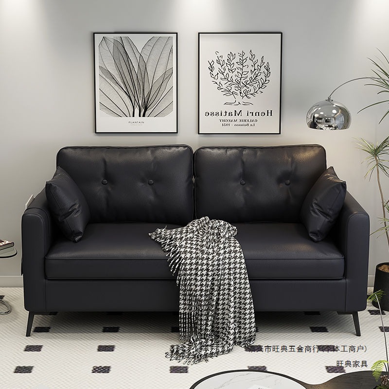 Sofa for Living Room, Small Apartment, Simple Modern Style, Office, Business Reception, Clothing Store, Apartment, Italian-Style Leather Sofa