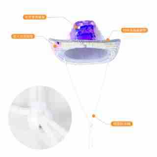 Gorro de moda de escenario de tendencia de moda fresco Sombrero de vaquero occidental con lentejuelas Sombrero reflectante degradado brillante de alta calidad