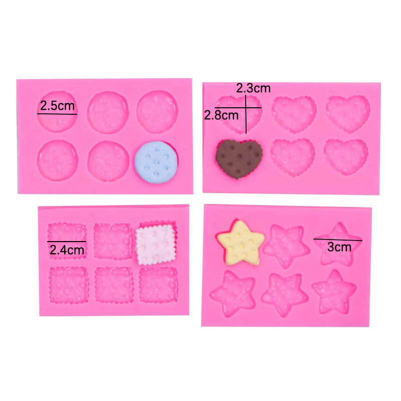 Nueva galleta amor estrella de cinco puntas redonda forma cuadrada fondant pastel molde de silicona bricolaje hecho a mano comida y juego Decoración