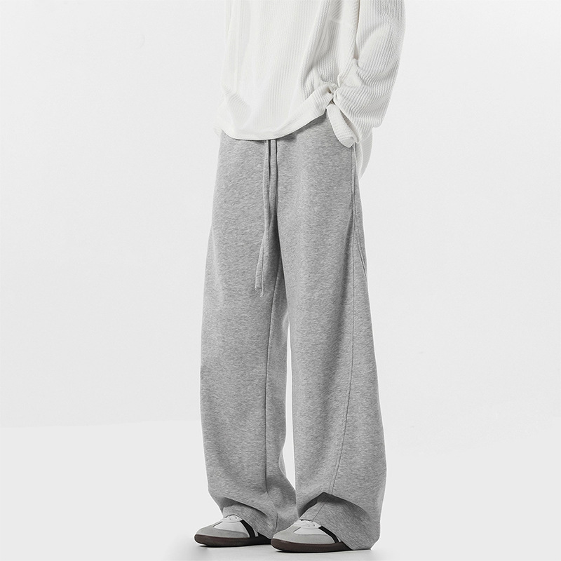 American High Street Casual Men's Pants Autumn Trendy Loose Thickened Sweatpants Heavy Drape Straight Pants