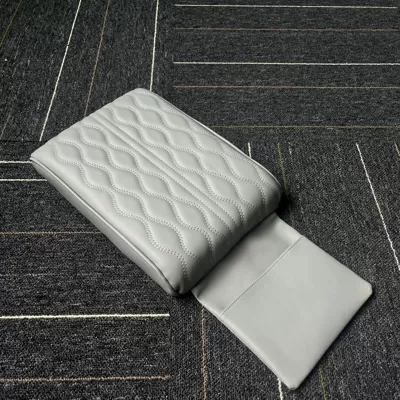 Universal Car Armrest Box Pad, Armrest box pad - wave-gray-with-pockets