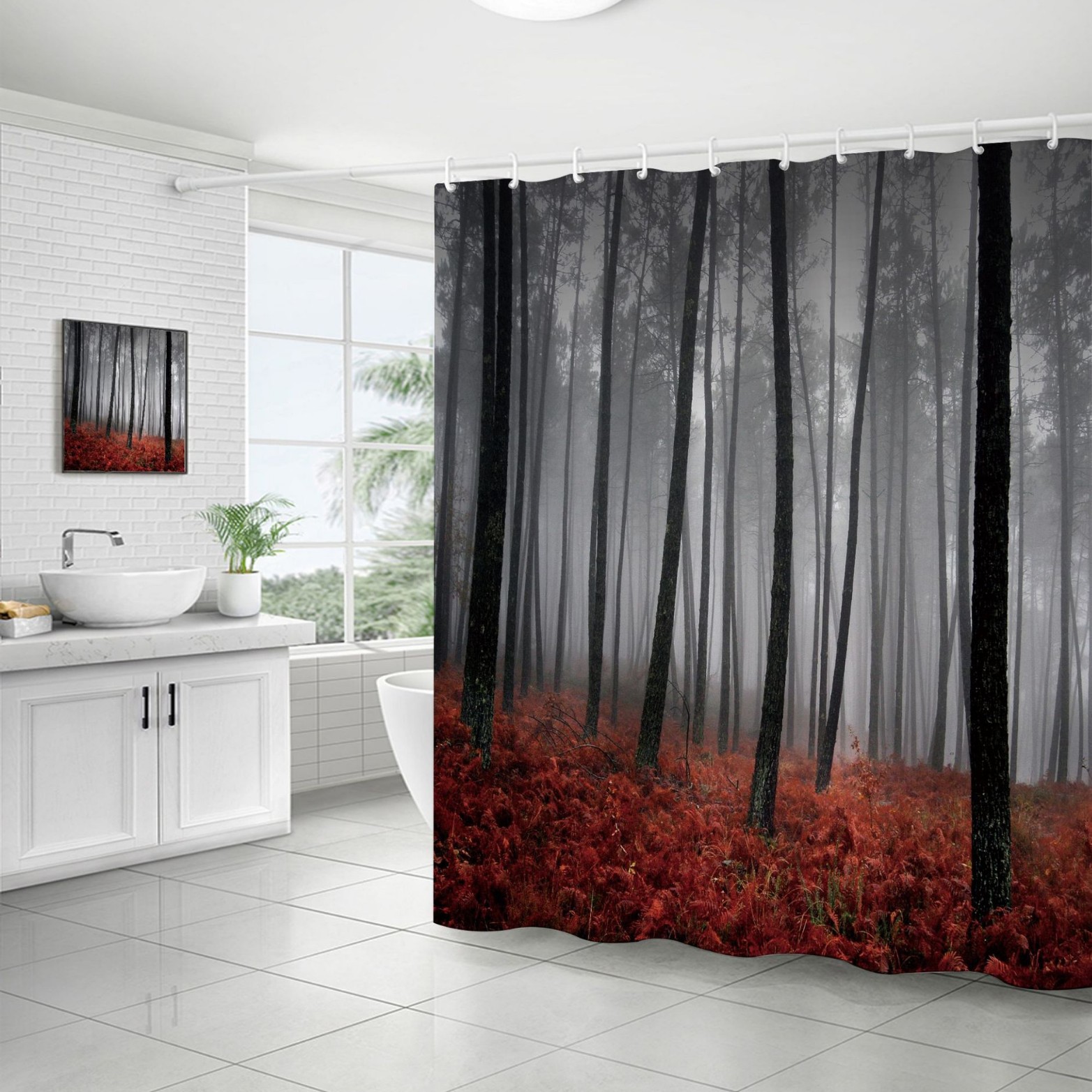 Waterproof curtain, 3D digital printing service, polyester