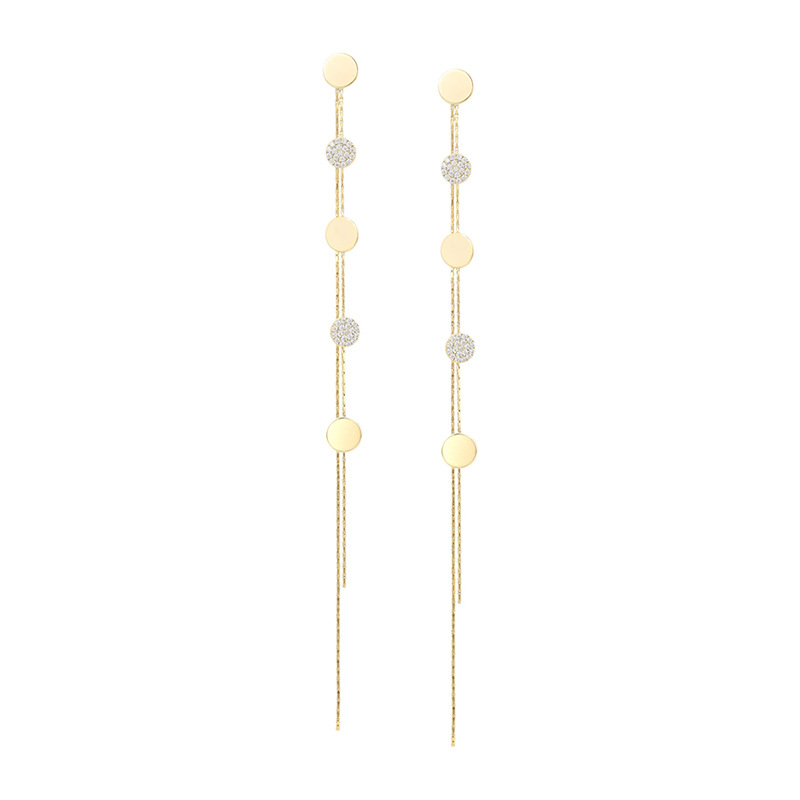 Xuping aretes de lengüeta de aleación de cobre chapado 14k de color círculo geométrico temperamento europeo y americano transfronterizo orejas al por mayor mujeres
