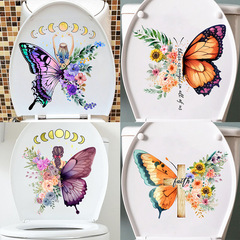 廠家新款蝴蝶女孩自粘牆貼畫客廳臥室浴室馬桶貼裝飾牆貼畫KSA-46