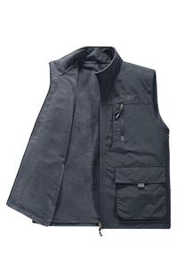 Autumn and winter outdoor fishing vest men's plus size waistcoat pocket vest fleece-lined thick vest jacket wholesale