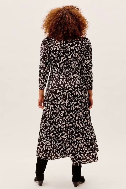 Winter Printed Long Sleeve Dress  NSAM22532