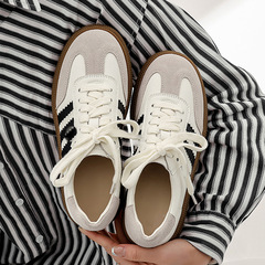 德訓鞋真皮百搭女鞋小白鞋餅乾鞋厚底韓版板鞋阿甘鞋休閒運動鞋女