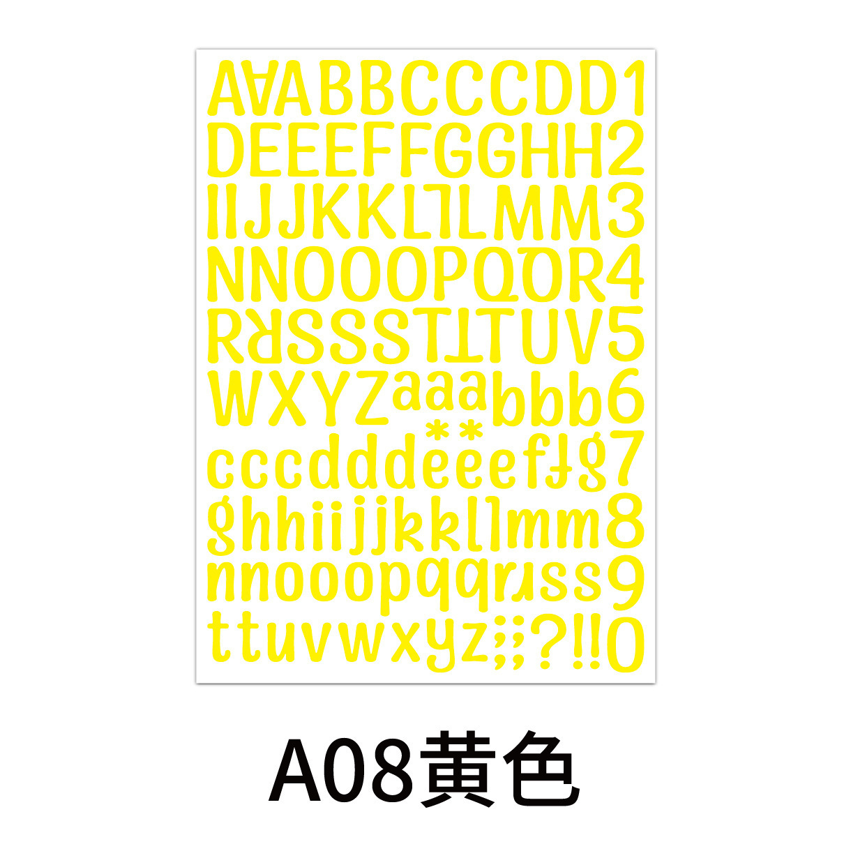 Pegatinas de letras Color transfronterizo Combinación de alfanuméricos en inglés Pegatinas de bricolaje Taza de agua Decoración de computadora Pegatinas impermeables