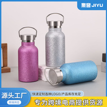 亚马逊冰花漆美式大口瓶双层304不锈钢真空保温杯户外骑行登山壶