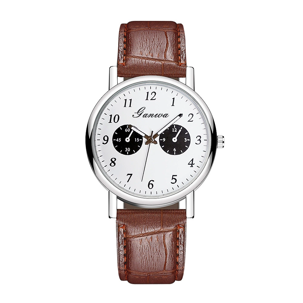 Quartz men's watch, classic style, PU strap, 38 mm dial