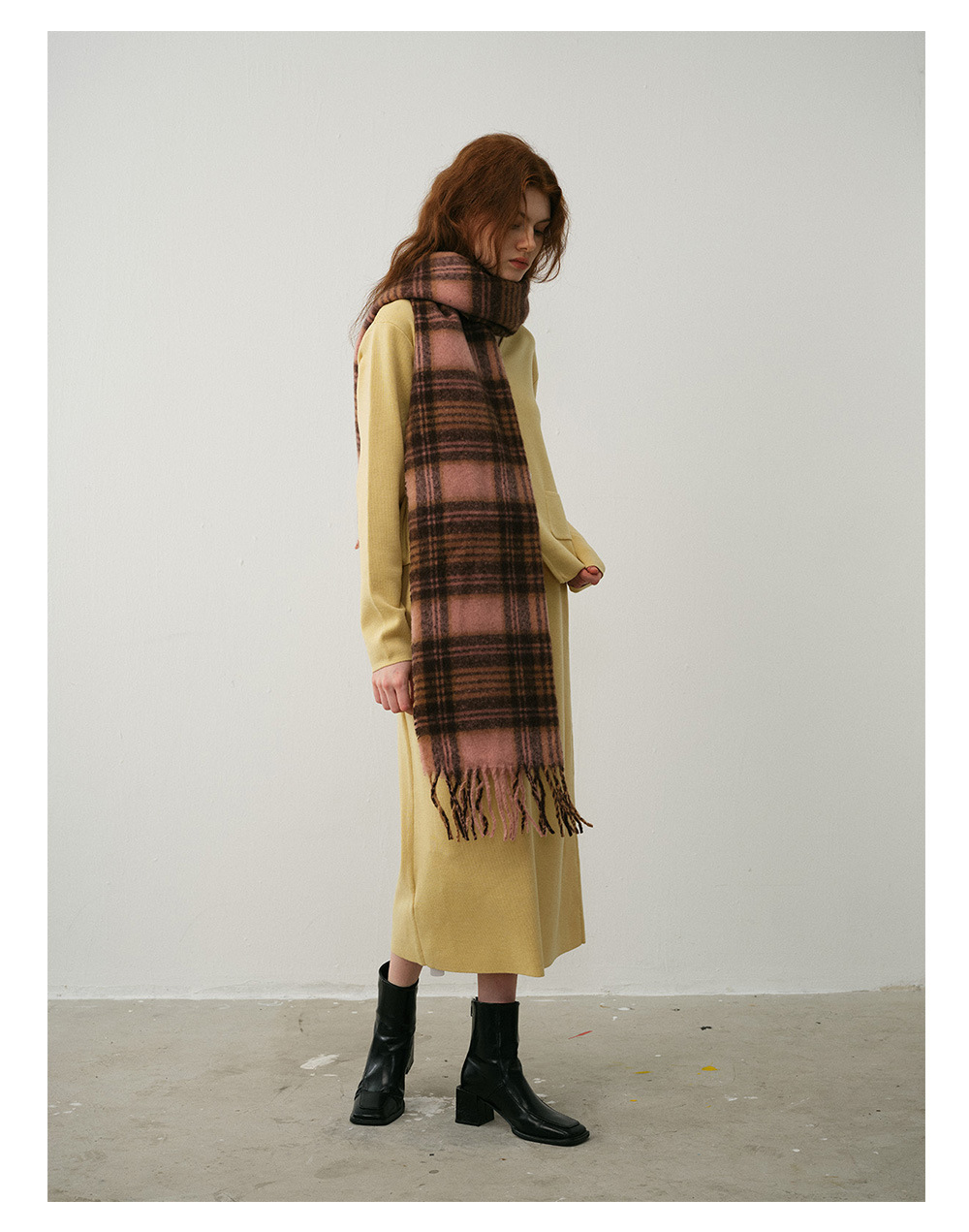 Kaschmirschal Kariert Im Retrodesign Für Damen Winterweiches Tuch_voghion.com