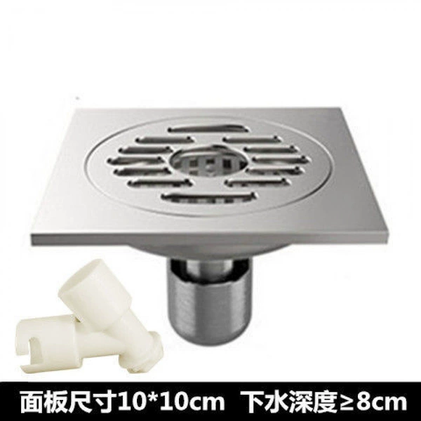 [∑方形双用+三通-10cm超厚不锈钢深水封【防臭防堵】]