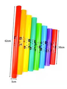 Orff Children's Percussion Instrument 8 Sound Cones, Color Octave Barrel, Octave Tube Kindergarten 8 Sound Tube