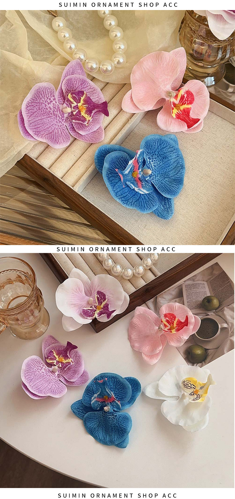 1 Piece Quantity Holiday, Daily Occasion Alloy Material Women's IG Style Sweet Flower Alloy Cloth Hair Clip