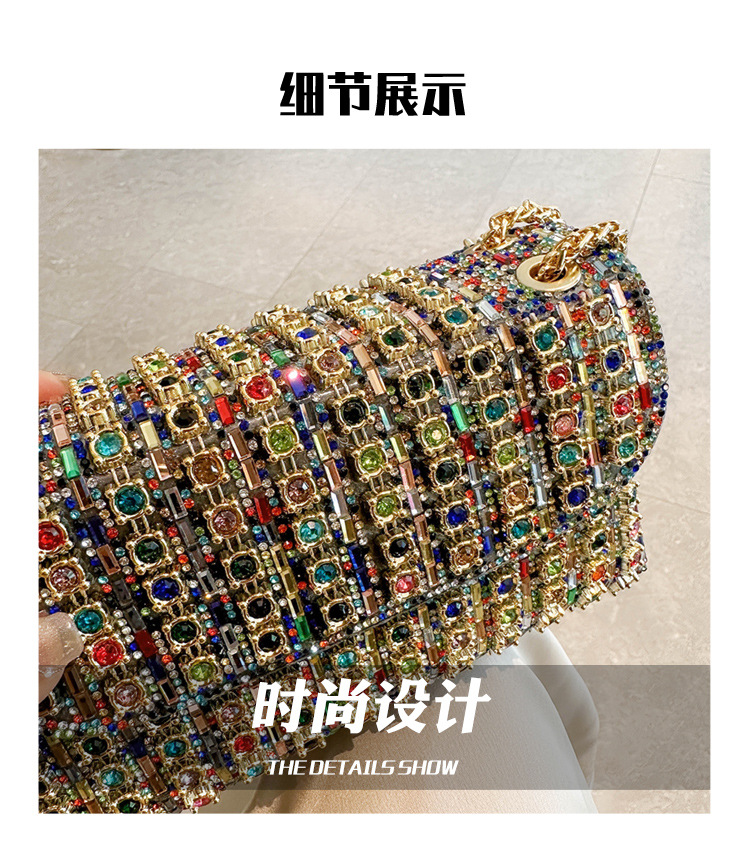 New foreign trade European and American retro underarm bag, casual and fashionable rhinestone small bag, niche single-shoulder bag, crossbody dinner bag undefined