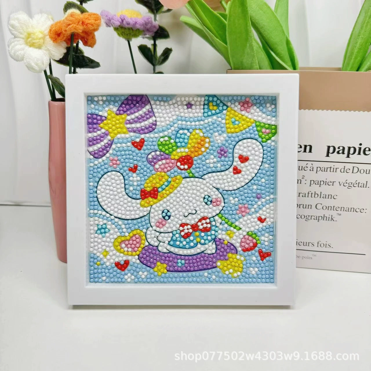 DIY-набор для алмазной мозаики 17×17 см, пластиковая рама, дизайн щенок, полный набор инструментов для кладки
