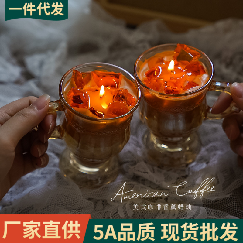 Taza de cera de café y banano, regalo de mano de alto nivel, regalo de atmósfera, pequeño regalo de aroma, taza de cera de estilo de simulación