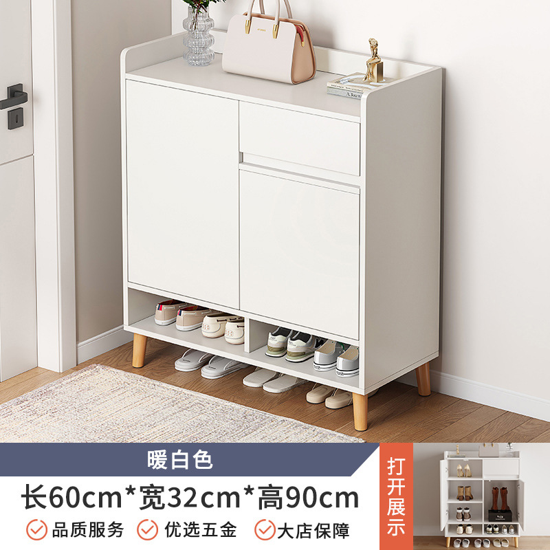 廊下の下駄箱の家庭用入り口の廊下の室内は戸口の外の玄関の戸棚の新型の2024木の色の靴の棚に入ります。