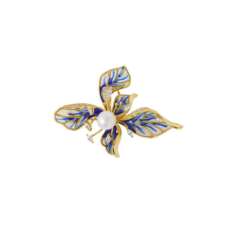 Jingtai nuevo broche de flores chinas de alta calidad esmalte esmalte broche de alto nivel sensación de pecho accesorios abrigo