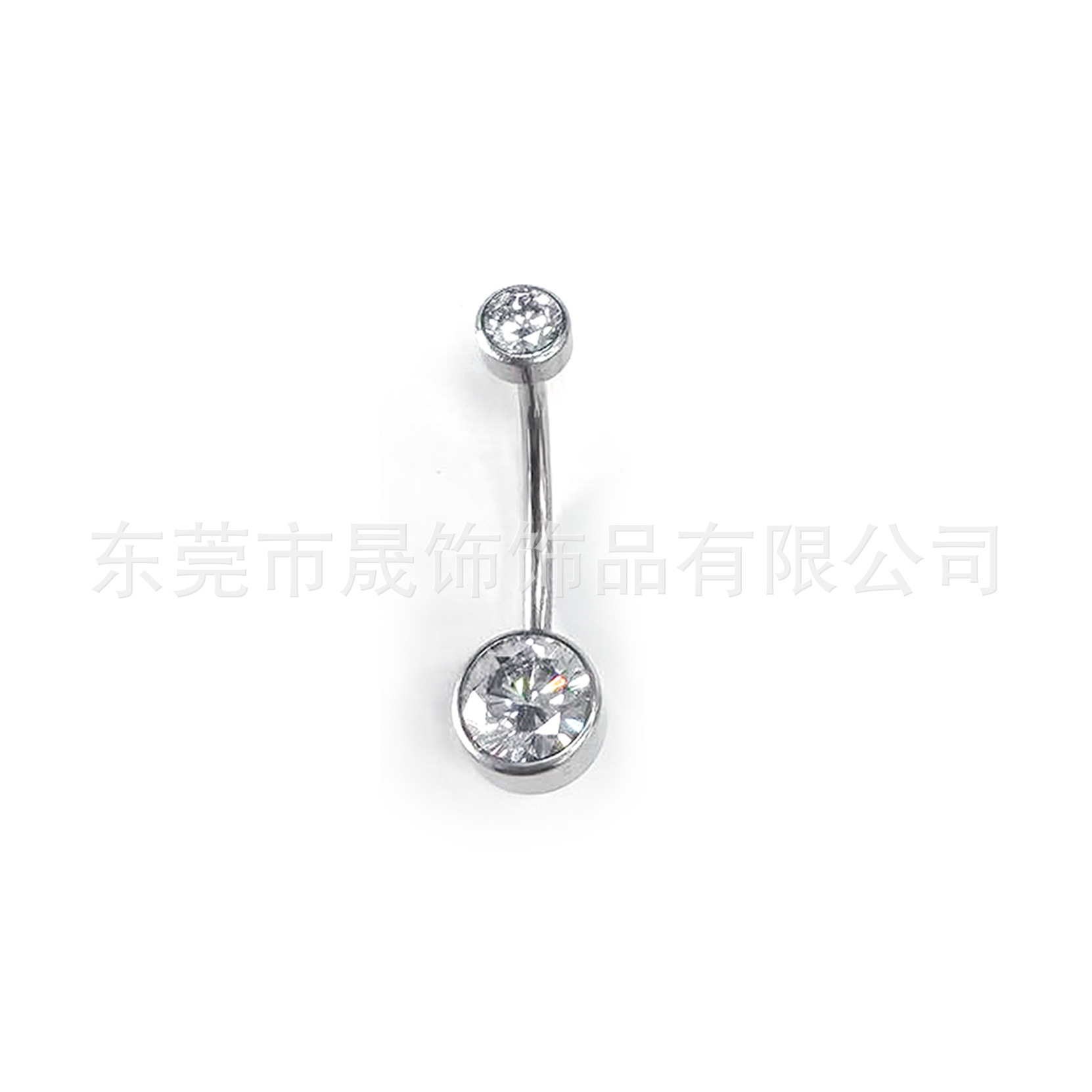 F136 Titanium Alloy 圆柱包 Cubic Zirconia Navel Ring G23 Titanium 内牙圆 包 Diamond Navel Ring Piercing Jewelry 厂家