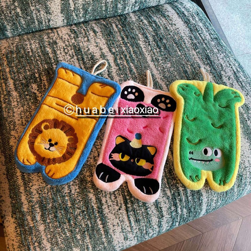 New Style Hand Towels Wholesale, Cute Animal Design, Personalized Children's Hand Towels, Thick Absorbent Coral Fleece, Non-Shedding