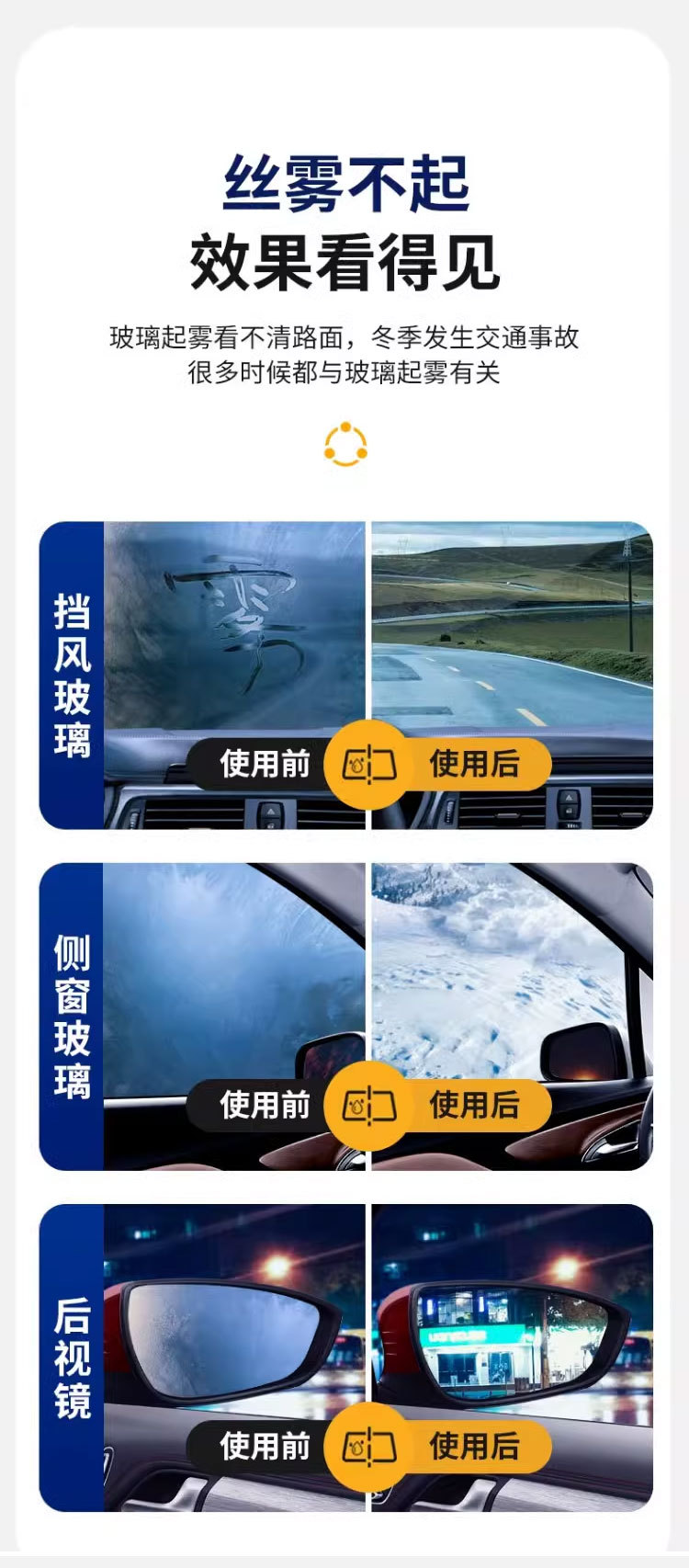 Vml Car Windshield Defogger Rearview Mirror Coating Anti-Fog Agent Long-Lasting Car Window Anti-Fogging Wholesale