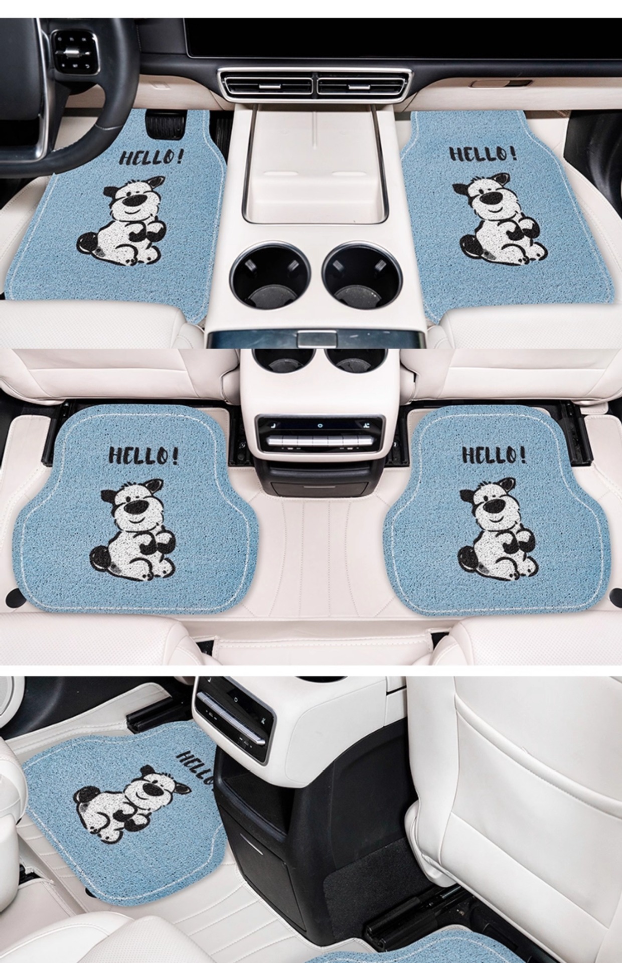 Car Floor Mats, Cute Cartoon Floor Mats, Stain-Resistant, Easy to Clean, Non-Slip, Universal Car Decoration Supplies
