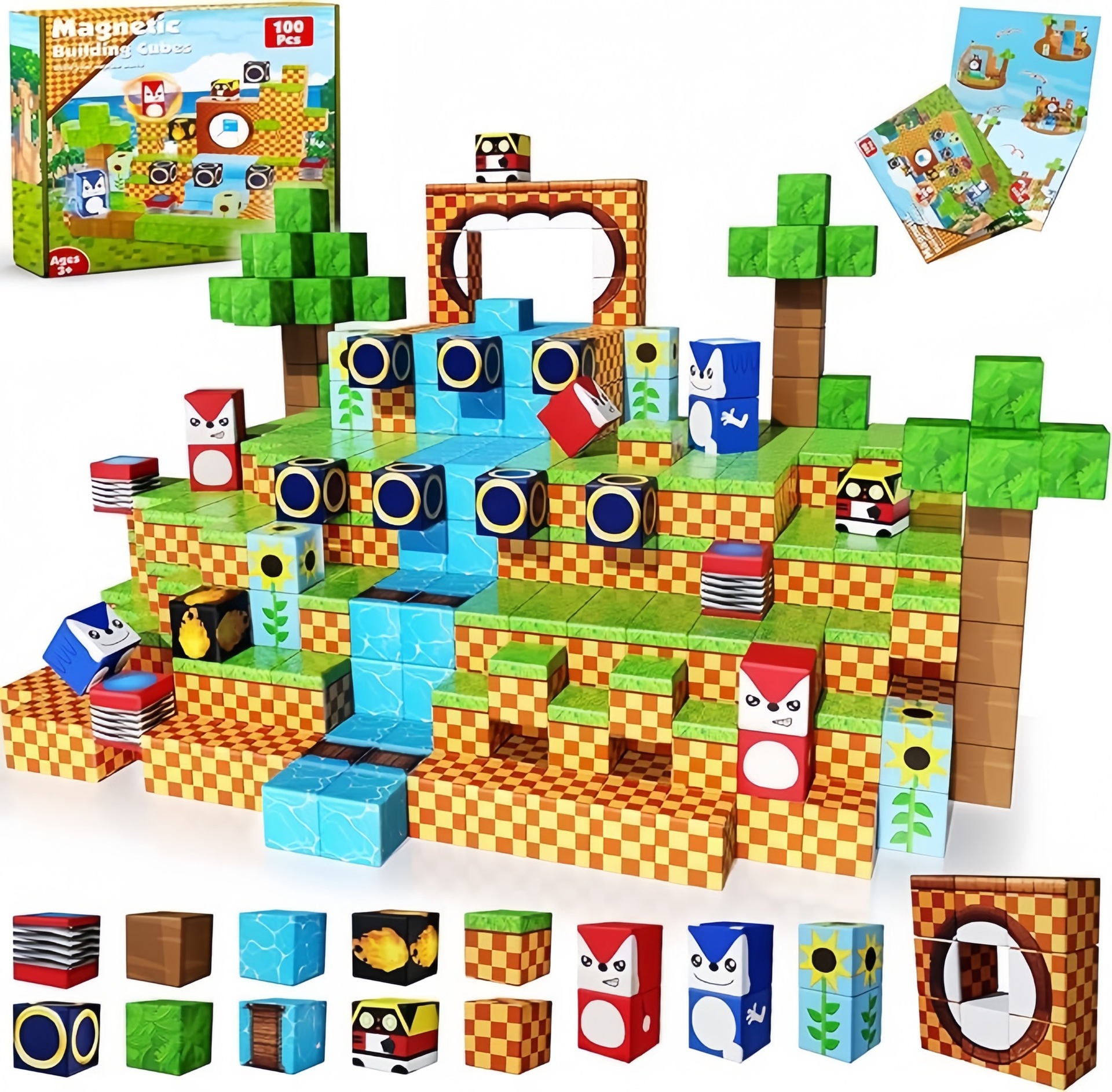 Transfronterizos Amazon My Blocks World Magnetic Block Set Puzzles Magnetic Cuadrados Juguetes Bosque Original
