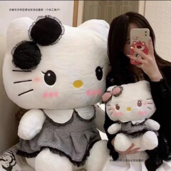 暗黑hellokitty玩偶kt毛绒玩具蝴蝶结凯蒂猫可爱公仔送女生日礼物