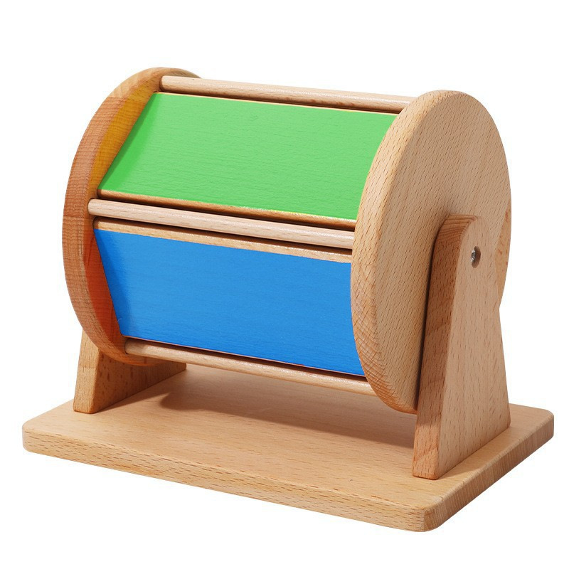 Montessori teaching aids 0-3 years old beech textile drum toys for infants and young children Montessori cognitive box early education puzzle