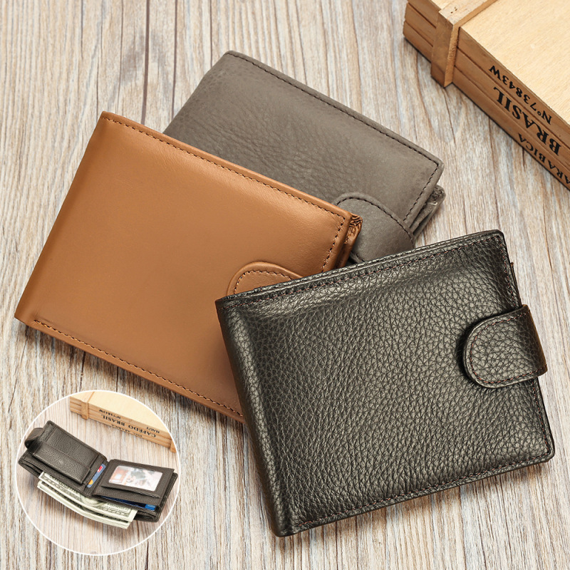 Special Offer First-Layer Cowhide Wallet for Men, Genuine Leather Short Anti-Theft Wallet, Large Capacity Trendy Export Wallet for Men