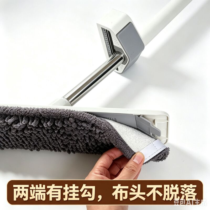 Hands-Free 42 Mop, Lazy Mop, Factory Direct Supply, Mop Source Factory with Steel Rod for Water Squeezing and Scraper Strip