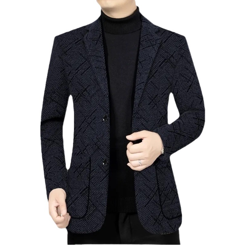Nuevo Otoño e Invierno traje casual de mediana edad chaqueta de los hombres slim fit traje pequeño de los hombres primavera y otoño papá desgaste único desgaste casual occidental