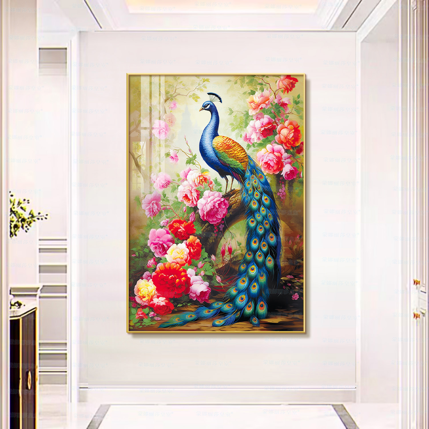 Mona Lisa real bordado elegante pavón nuevo estilo chino auspicioso salón hermosa decoración bordada a mano image 1