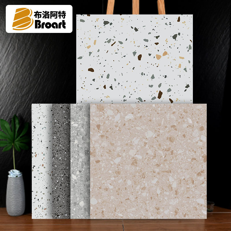 Full Ceramic Finely Carved Colorful Terrazzo Tiles 600X600 Internet Celebrity Art Tiles B&B Restaurant Chain Anti-Slip Floor Tiles