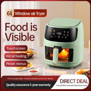 Cross-Border Visual Air Fryer, Multifunctional Electric Oven for Home Use, Touch-Screen Baking and Frying All-In-One French Fries Machine, Gift Wholesale