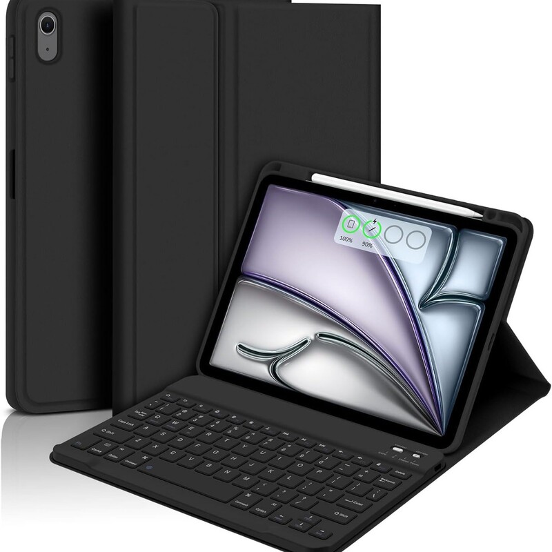 iPad 11Th Generation Protective Case Air 11 0.9 Bluetooth Keyboard 10.2.5 Leather Case with Pen Slot Magnetic Detachable Compatible with 13