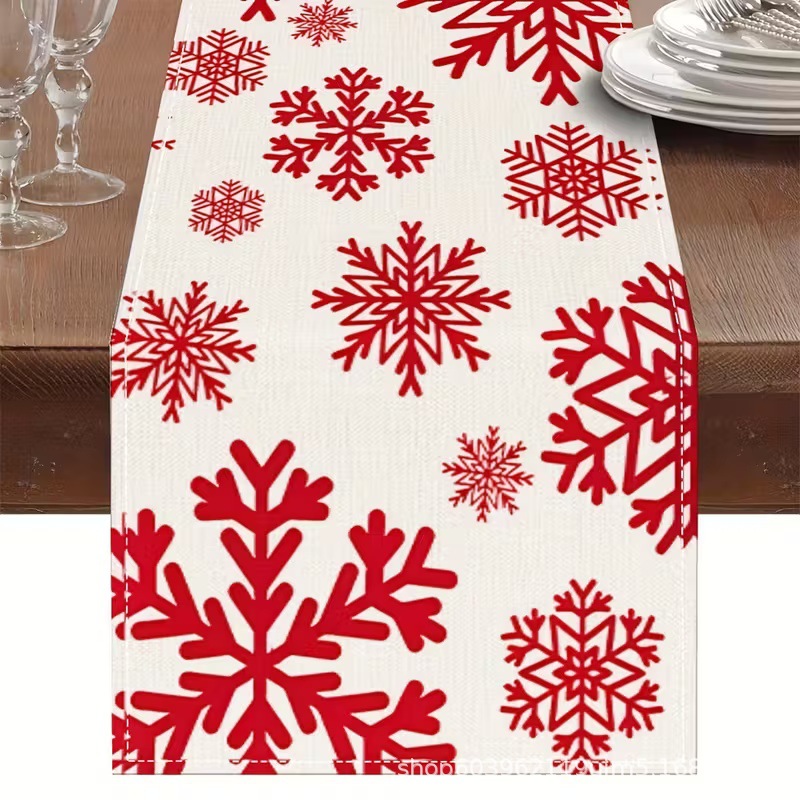 Amazon transfronterizo nueva bandera de la mesa de Navidad fábrica directa invierno muñeco de nieve Santa estampado almohadilla de mesa