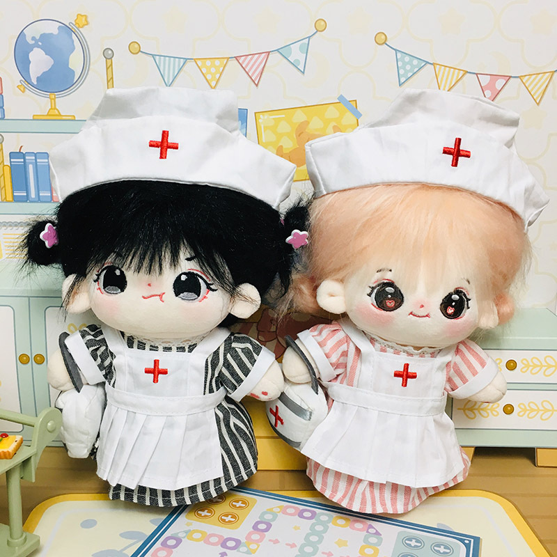 20cm doll clothes couple nurse clothes apron bag suit non-attribute cotton doll doll clothes replacement