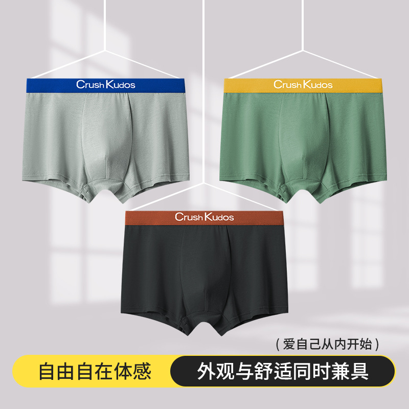 Pantalones íntimas de hombre de venta directa al por mayor, pantalones cortos de ángulo plano elásticos transpirables, pantalones en vivo de estilo explosivo.