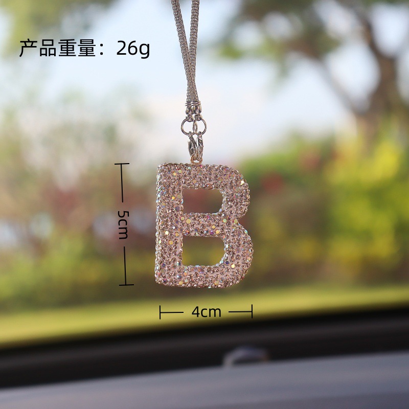 Cross-Border Amazon Clay Full Diamond Love Bear Car Pendant Car Interior Pendant High-End Letter Car Pendant for Women
