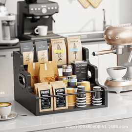 木制厨房调料收纳架铁木结合调味品收纳架多功能红酒展示架